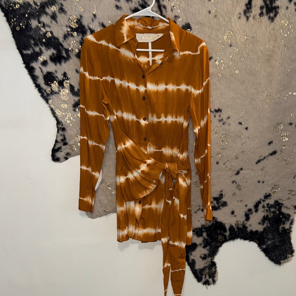 Jen's Pirate Booty Orange Tie-Dye Midi Dress